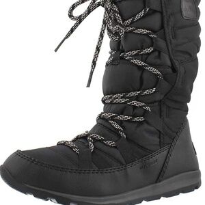 Sorel Women's Whitney Tall Lace Black Winter Snow Boots size 8